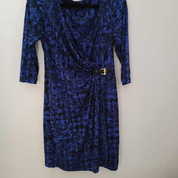 Black blue wrap dress - Picture 2 of 7